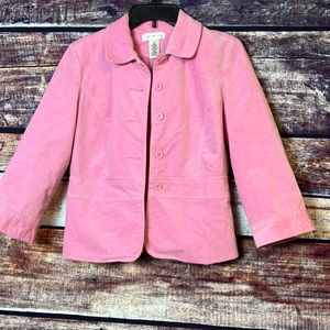 Isaac Mizrahi Y2K Velvet Blazer Jacket Size Small Pink Tiny flaw
